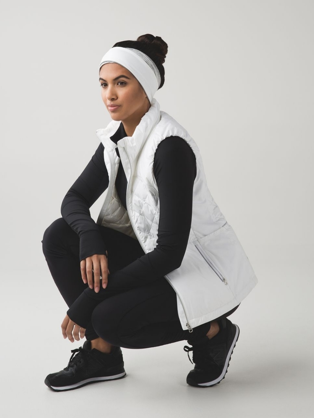 New Lululemon Run And Done Ear Warmer (Softshell) Space Dye Camo White Silver